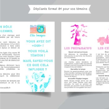 Témoins de Mariage - dépliant trois volets – Image 2